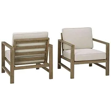 Signature Design by Ashley Outdoor Fynnegan Patio Eucalyptus Lounge Chair, 2 Count, Light Brown
