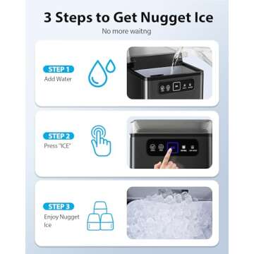 Aeitto Nugget Ice Maker | Fast 40Lbs Chewable Ice Maker