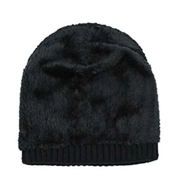 spikerking Mens Winter Knitting Wool Warm Hat Daily Slouchy Beanie Skull Cap,Black