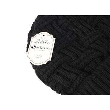 spikerking Mens Winter Knitting Wool Warm Hat Daily Slouchy Beanie Skull Cap,Black