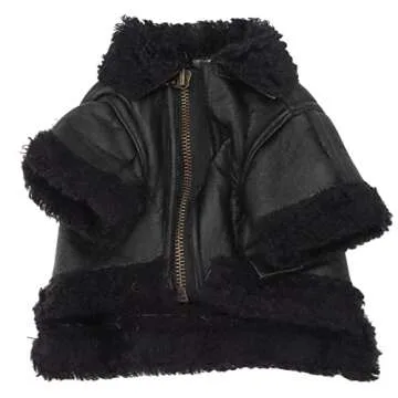 Pssopp Dog Leather Jacket for Cool Winter Style