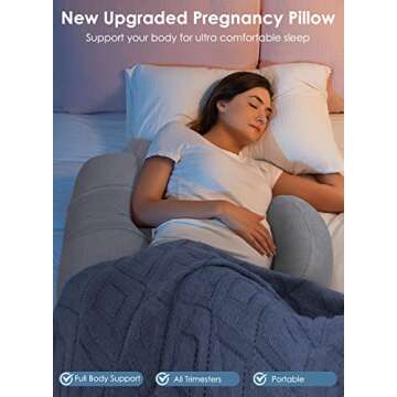 QUEEN ROSE Pregnancy Pillow for Side Sleepers and Comfort