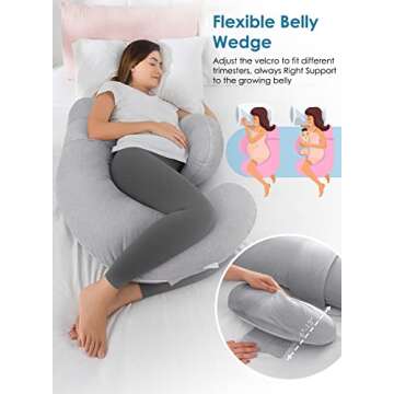 QUEEN ROSE Pregnancy Pillow for Side Sleepers and Comfort