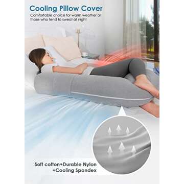 QUEEN ROSE Pregnancy Pillow for Side Sleepers and Comfort