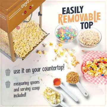 Nostalgia Popcorn Maker Machine - Professional Cart With 10 Oz Kettle Makes Up to 40 Cups - Vintage Lincoln Popper Popcorn Machine Movie Theater Style - Black