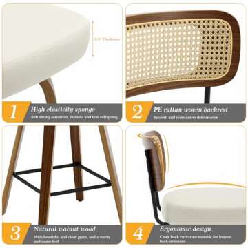 Bekrvio Set of 3 Swivel Counter Height Stools