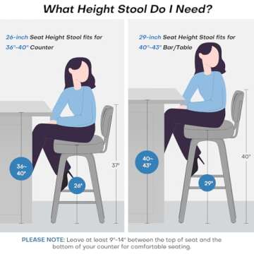 Bekrvio Set of 3 Swivel Counter Height Stools