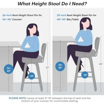 Bekrvio Set of 3 Swivel Counter Height Stools