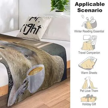 Capybara Blanket Gift - 50x40 Inches Small Blanket for Kids, Boys & Girls - Soft Plush Fuzzy Blankets for Couch, Sofa - Cute Capybara Stuff Throws Gifts for Capybara Lovers