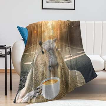 Capybara Blanket Gift - 50x40 Inches Small Blanket for Kids, Boys & Girls - Soft Plush Fuzzy Blankets for Couch, Sofa - Cute Capybara Stuff Throws Gifts for Capybara Lovers