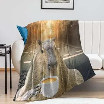 Capybara Blanket Gift - 50x40 Inches Small Blanket for Kids, Boys & Girls - Soft Plush Fuzzy Blankets for Couch, Sofa - Cute Capybara Stuff Throws Gifts for Capybara Lovers