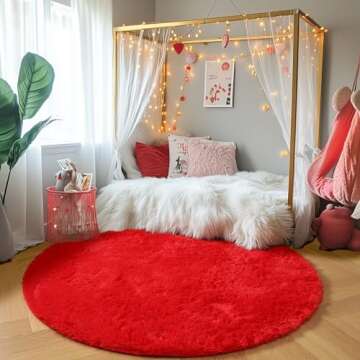 PAGISOFE Round Rug 5x5 Feet Ultra Soft for Kids and Pets