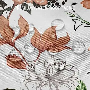 BIVINAR Green Boho Floral Shower Curtain for Modern Bathrooms