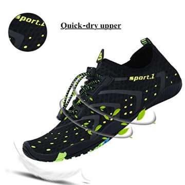 WXDZ Athletic Aqua Sock Water Shoes for Water Sport Beach Pool Boat Surfing Diving 1-black, 12 US Wo...