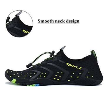 WXDZ Athletic Aqua Sock Water Shoes for Water Sport Beach Pool Boat Surfing Diving 1-black, 12 US Women/11 US Men, 44 EU