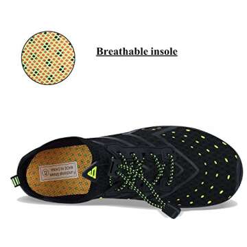 WXDZ Athletic Aqua Sock Water Shoes for Water Sport Beach Pool Boat Surfing Diving 1-black, 12 US Women/11 US Men, 44 EU