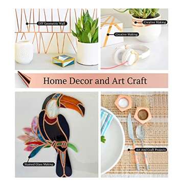 CHANZON Copper Foil Tape 6mm 1/4 inch x 66ft Double Sided Conductive Adhesive for Stained Glass,Sold...