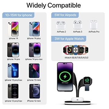 3 in 1 Fast Magnetic Wireless Charger for iPhone & Apple Watch