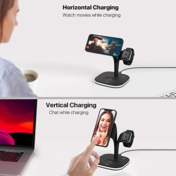 3 in 1 Fast Magnetic Wireless Charger for iPhone & Apple Watch