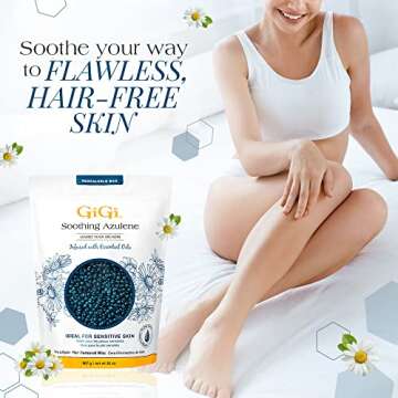GiGi Soothing Azulene Hard Wax Beads for Sensitive Skin - 32 oz Pack