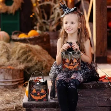 Whaline 12Pcs Clear Halloween Gift Bags with Handles
