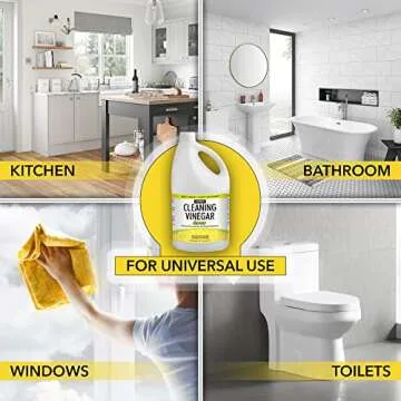 HARRIS Cleaning Vinegar All Purpose Household Multi-Surface Cleaner, 128oz (Lemon) with Easy Pour Funnel Included