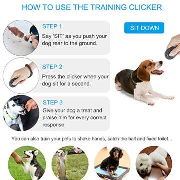 Diyife Clicker Training for Dogs, [4 Pcs, Multi-Color] Dog Clicker for Training, Clicker Dog Training with Wrist Strap, Clicker for Pets, Dog Clicker Perfect for Dog Cat Horse Behavioral Training