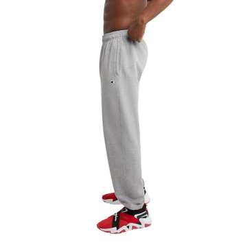 Champion Mens Sweatpants, Powerblend, Relaxed Bottom For (Reg. Or Big & Tall) Athletic-sweatpants, Oxford Gray C Patch Logo, Large US