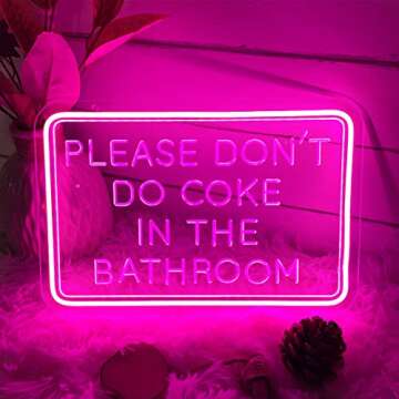 Neon Sign Please Dont Do Coke in The Bathroom For Wall Decor 3D Art Carving Design Indoor Bedroom Le...