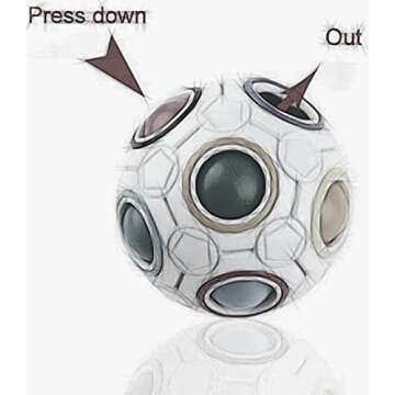 LiangCuber Rainbow Ball Magic Cube Puzzle Toy Magic Rainbow Ball Cube Brain Teaser with 11 Rainbow Colors(Black Version)