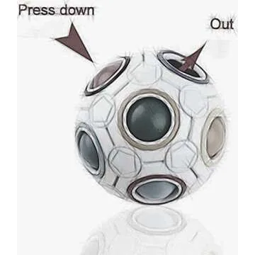 LiangCuber Rainbow Ball Magic Cube Puzzle Toy Magic Rainbow Ball Cube Brain Teaser with 11 Rainbow Colors(Black Version)