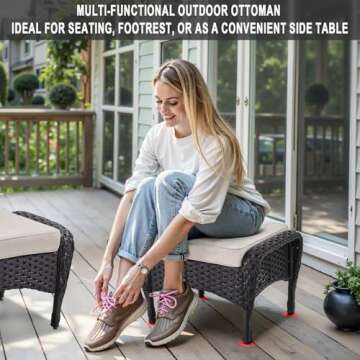 Belord Wicker Patio Conversation Set - 6 Pieces Outdoor Comfort