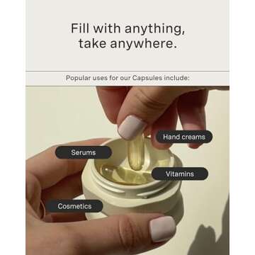 Cadence Travel Containers - Pill Case Set - Magnetic Travel Capsules - A Daily Pill Box for Supplements & Vitamins - Contains 7 Flex Smalls (0.56oz) with Labels for Everyday of The Week - Eucalyptus