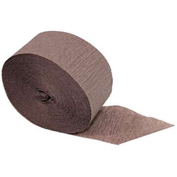 Versatile Brown Crepe Paper Streamers - 2 Rolls Made in USA for All Your Celebrations