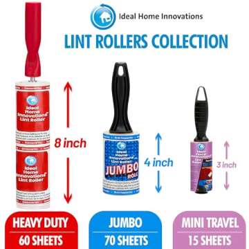 Mini Lint Rollers for Travel – Made in USA – 24 Rolls, 360 Sheets – Small Lint Removers for Pet Hair, Dust, and Debris – Extra Sticky, Easy Peel for Clothes, Furniture, and Car – Portable & Durable