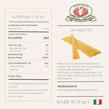 Rustichella d'Abruzzo Spaghetti (Pack of 2) 500g Each - Classic Italian Long Pasta with Superior Fla...