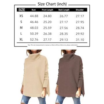 LILLUSORY Oversized Turtleneck Sweater for Women