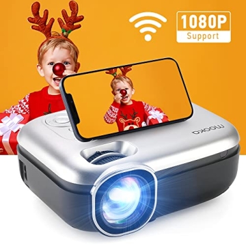 MOOKA WiFi Projector, 1080P Full HD Supported 200" Video Projector, 8000L Mini Projector, Movie Home...
