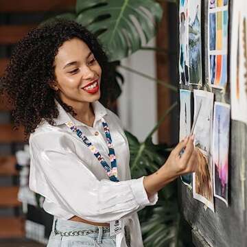 COOKOOKY lanyard with id holder Cute lanyards for women lanyard for keys id badge holder (Dark Blue Flowers)