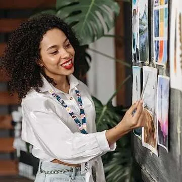 COOKOOKY lanyard with id holder Cute lanyards for women lanyard for keys id badge holder (Dark Blue Flowers)