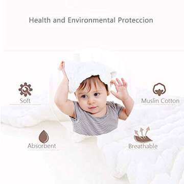 HOPAI Organic Baby Muslin Burp Cloths - Soft & Safe 4 Pack