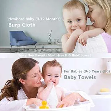 HOPAI Organic Baby Muslin Burp Cloths - Soft & Safe 4 Pack