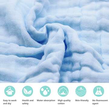 HOPAI Organic Baby Muslin Burp Cloths - Soft & Safe 4 Pack
