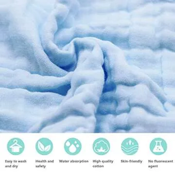 HOPAI Organic Baby Muslin Burp Cloths - Soft & Safe 4 Pack