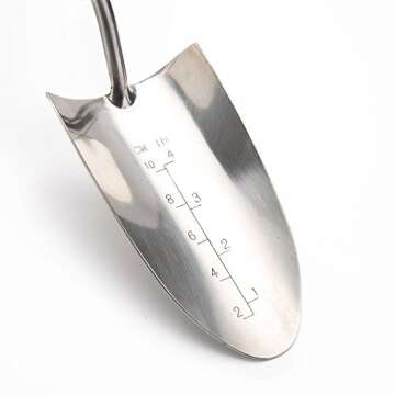 Worth Garden Hand Trowel Small Stainless Steel Tool NO SLIP Heavy Duty Ergonomic Rust Resistant Oversized Sturdy Hand Shovel Weeding Transplanting Digging in Garden Beds