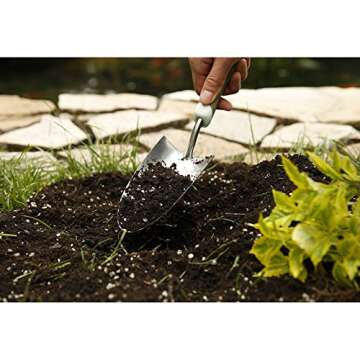 Worth Garden Hand Trowel Small Stainless Steel Tool NO SLIP Heavy Duty Ergonomic Rust Resistant Oversized Sturdy Hand Shovel Weeding Transplanting Digging in Garden Beds