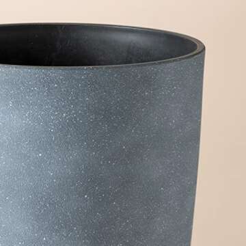 LA JOLIE MUSE Set of 2 Tall Planters with Trays, 20 Inch Indoor/Outdoor Tall Planters,Large Grey Flower Pots,Tree Planters for Front Door,Patio and Deck