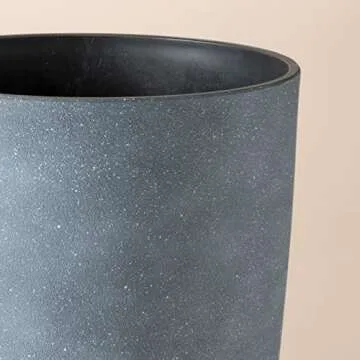 LA JOLIE MUSE Set of 2 Tall Planters with Trays, 20 Inch Indoor/Outdoor Tall Planters,Large Grey Flower Pots,Tree Planters for Front Door,Patio and Deck