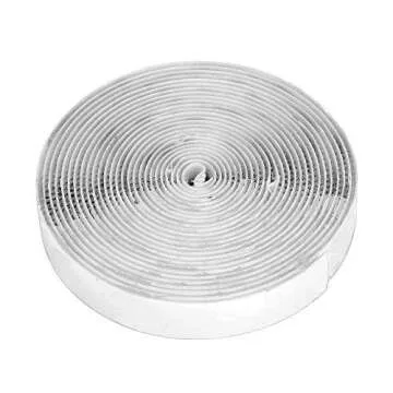 16 Feet Length 0.75 Inch Width Hook and Loop with Strong Self Adhesive Tape Strip Fastener (White)