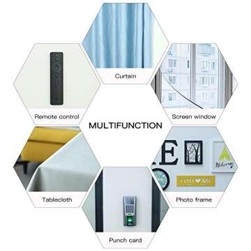 16 Feet Length 0.75 Inch Width Hook and Loop with Strong Self Adhesive Tape Strip Fastener (White)